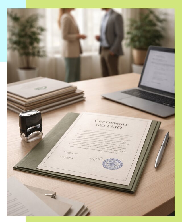 Сертификат без ГМО в Вязьме от 7712 р. оформить срочно Алешин-Взь